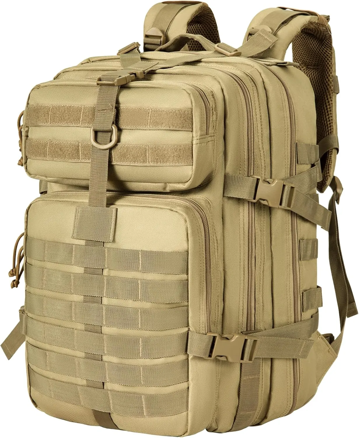 Himal Outdoors Military Tactical Backpack - Large Army 3 Day Assault Pack Molle Bag Rucksack,40L (Khaki)