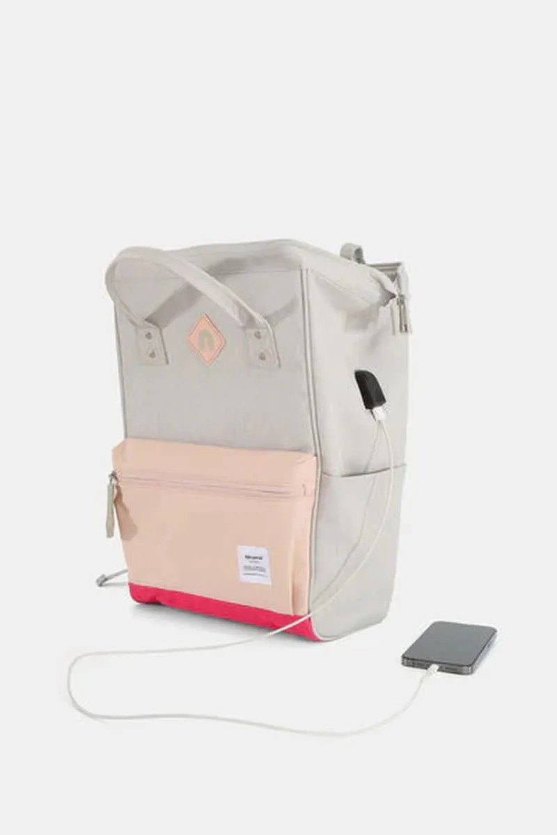 Himawari Waterproof Backpack with External USB Port and Contrast Design