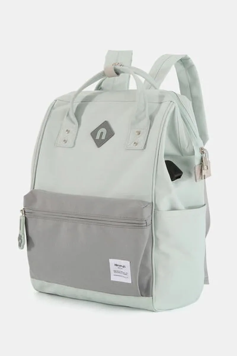 Himawari Waterproof Backpack with External USB Port and Contrast Design