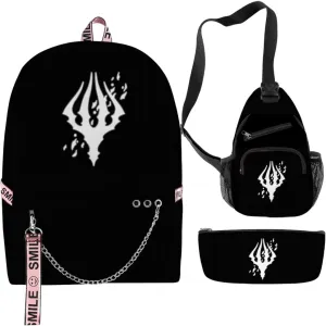 Hollow Knight Merch Women Men Multipurpose Bag Cosplay Backpack Casual Fashion Daypack (Black-Suit)