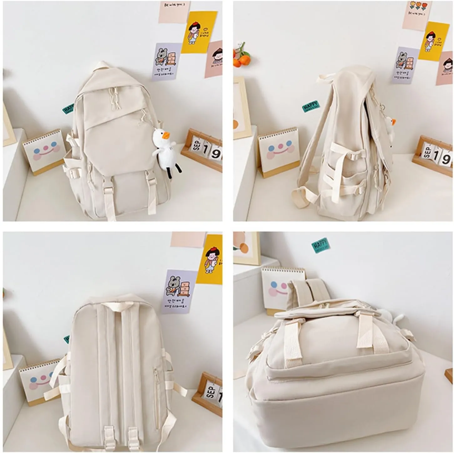 Honkai Star Rail Backpack Women Men Unisex Robin Rucksack Aventurine Firefly Bag HSR Kawaii Backpack (White-Robin)