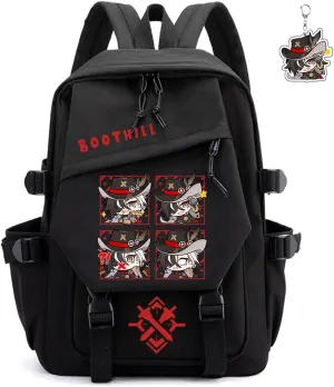 Honkai Star Rail Backpack Women Men Unisex Robin Rucksack Firefly Black Bag HSR Kawaii Anime Backpack (Black-Boothill)