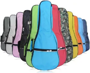 HOT SEAL Waterproof Durable Colorful Ukulele Cotton Case Bag with Storage (21in, light blue)