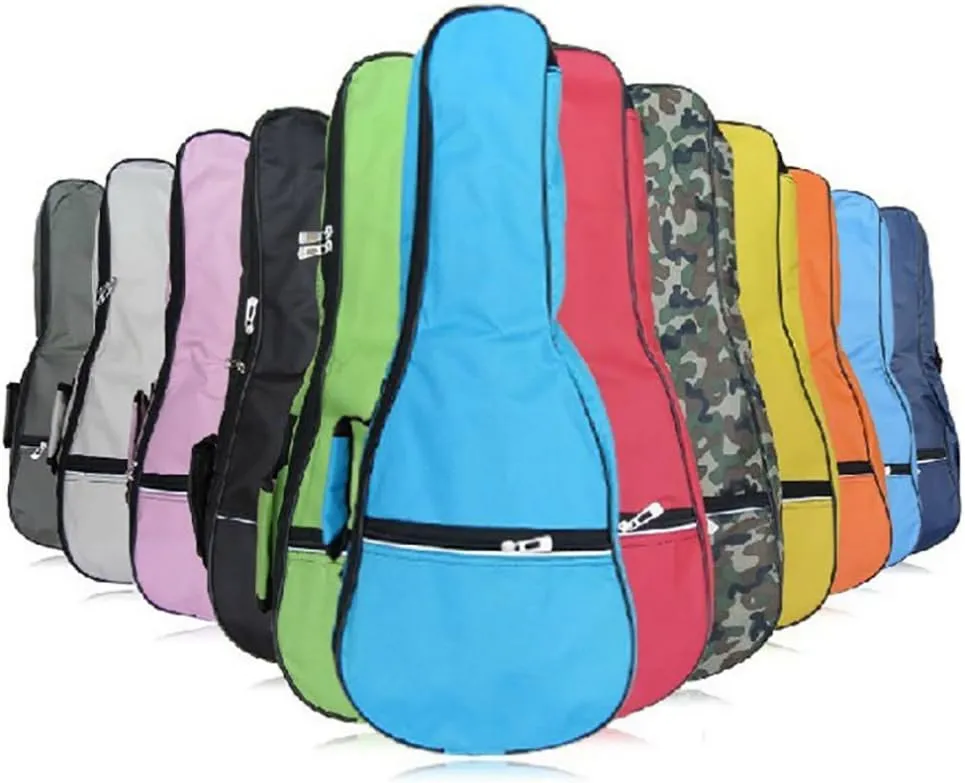 HOT SEAL Waterproof Durable Colorful Ukulele Cotton Case Bag with Storage (21in, light blue)