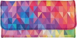 Howilath Rainbow Geometric Women Clutch Long Purse PU Leather Trifold Wallet Casual Lady Slim Designer