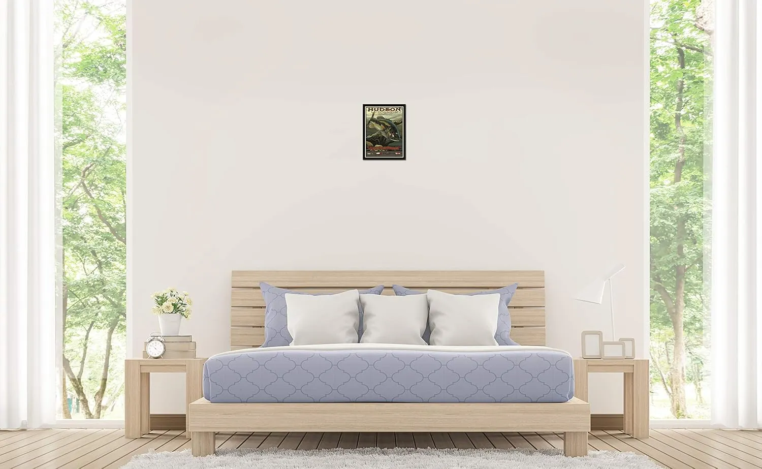 Hudson Wisconsin Bass Professionally Framed Giclee Archival Canvas Wall Art for Home & Office from Travel Artwork by Artist Paul A. Lanquist 9" x 12"
