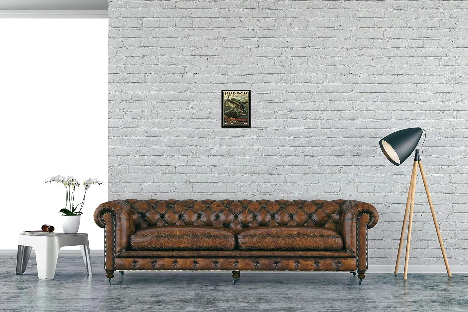 Hudson Wisconsin Bass Professionally Framed Giclee Archival Canvas Wall Art for Home & Office from Travel Artwork by Artist Paul A. Lanquist 9" x 12"