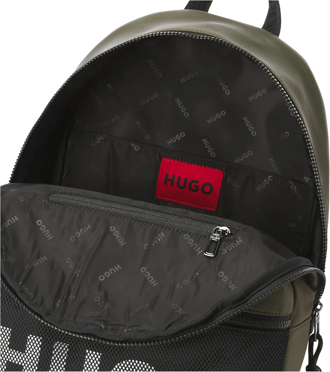 HUGO Mesh Logo Backpack, spinach green, PCE.