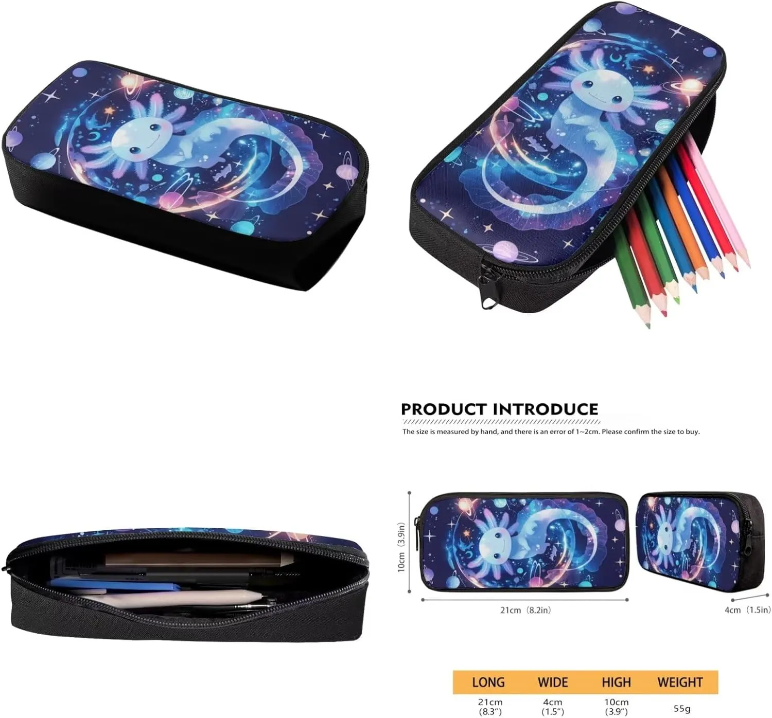 HUIACONG Space Bookbag with Lunch Box for Boys Backpack 10-12 Years Old Galaxy Axolotl Backpacks Teen Girls School Bags Age 10-12 Back to School Supplies