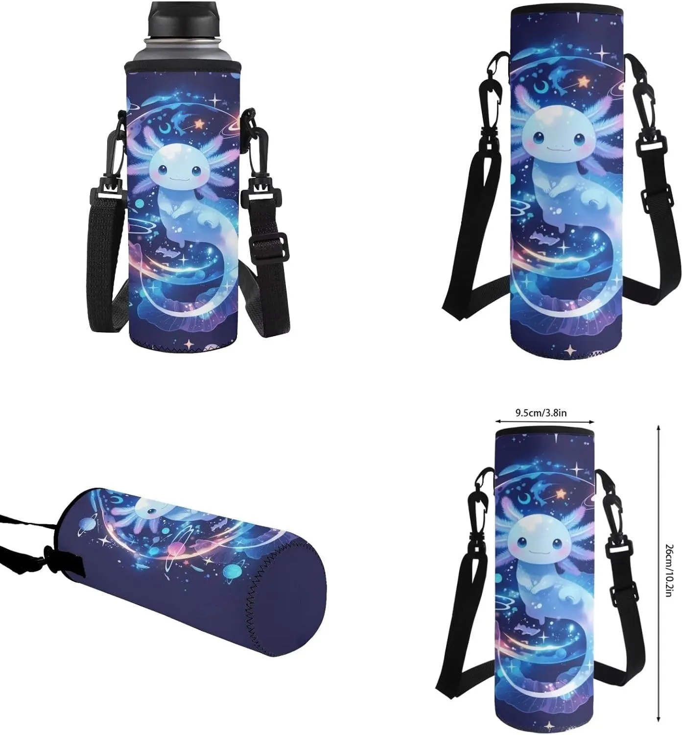 HUIACONG Space Bookbag with Lunch Box for Boys Backpack 10-12 Years Old Galaxy Axolotl Backpacks Teen Girls School Bags Age 10-12 Back to School Supplies