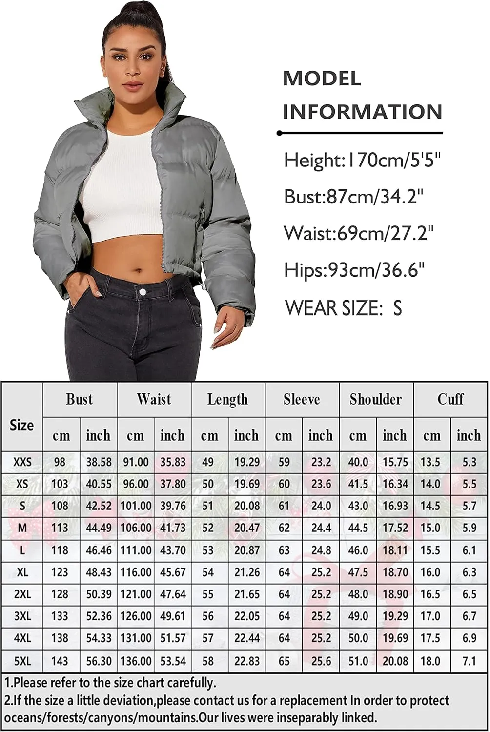 Hujoin Women's Crop Short Jacket Cropped Puffer Fashion Jackets for Women Warm Winter Lightweight Coat