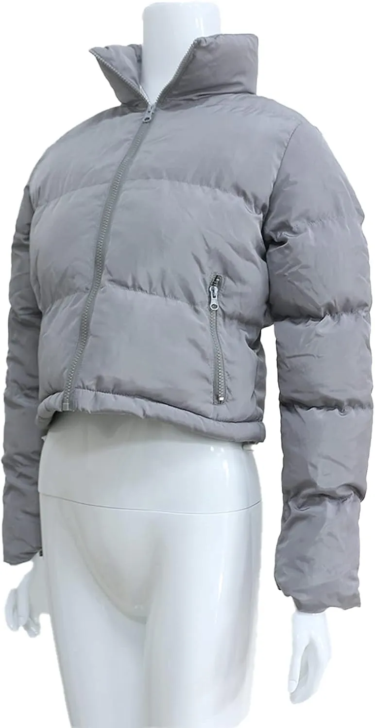 Hujoin Women's Crop Short Jacket Cropped Puffer Fashion Jackets for Women Warm Winter Lightweight Coat