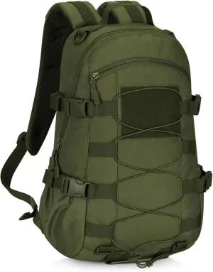 HUNTVP Tactical Backpack Outdoor MOLLE Military Hunting Rucksack Gear Assault Travel Daily 25L Pack Bag for Working, Camping (Army Green)