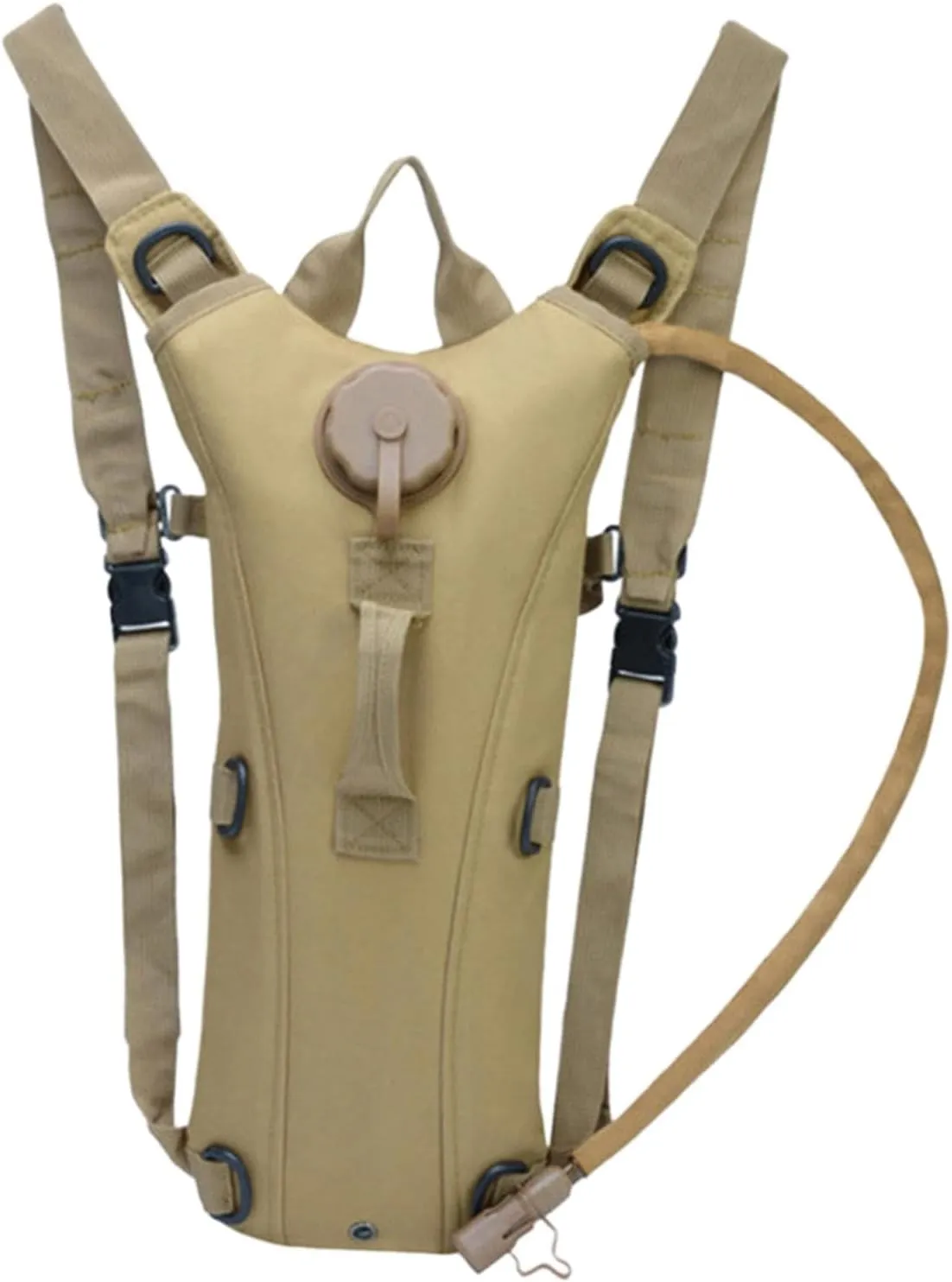 Hydration Backpack Water Rucksack Oxford Cloth EVA Waterproof Water Bag Knapsack Daypack for Camping Riding Climbing Outdoor, Khaki