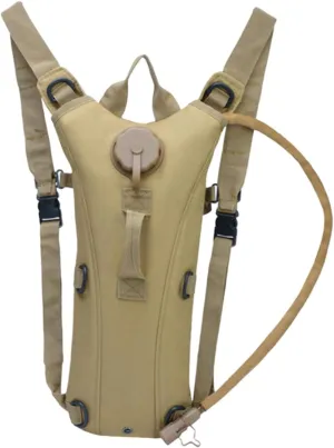 Hydration Backpack Water Rucksack Oxford Cloth EVA Waterproof Water Bag Knapsack Daypack for Camping Riding Climbing Outdoor, Khaki