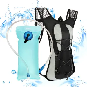 Hydration Pack Backpack, Insulated Water Backpack with 2L Bladder, Suitable for Hiking, Cycling, Running, Camping, Rock Climbing and Other Outdoor Activities (Black)