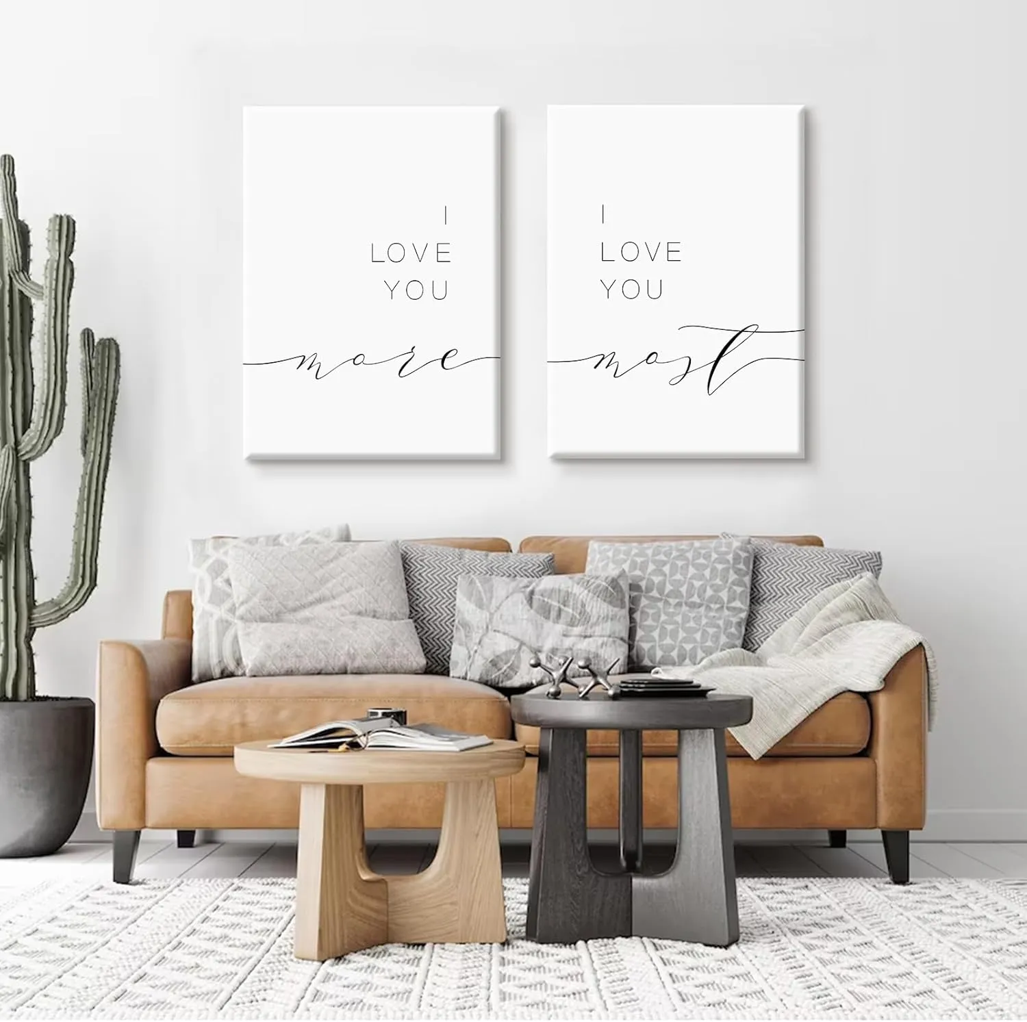 I Love You More I Love You Most Wall Decor Loving Quotes Canvas Wall Art Above Bedroom Prints for Couples Minimalist Pictures Romantic Poster Bedroom Artwork Painting 16x24x2 Inch Wrapped Canvas