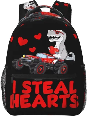 I Steal Hearts Backpack Casual Pack Bag Laptop Backpack With Side Pocket Front Zipper Pocket Bookpack Travel Daypack Picnic Rucksack