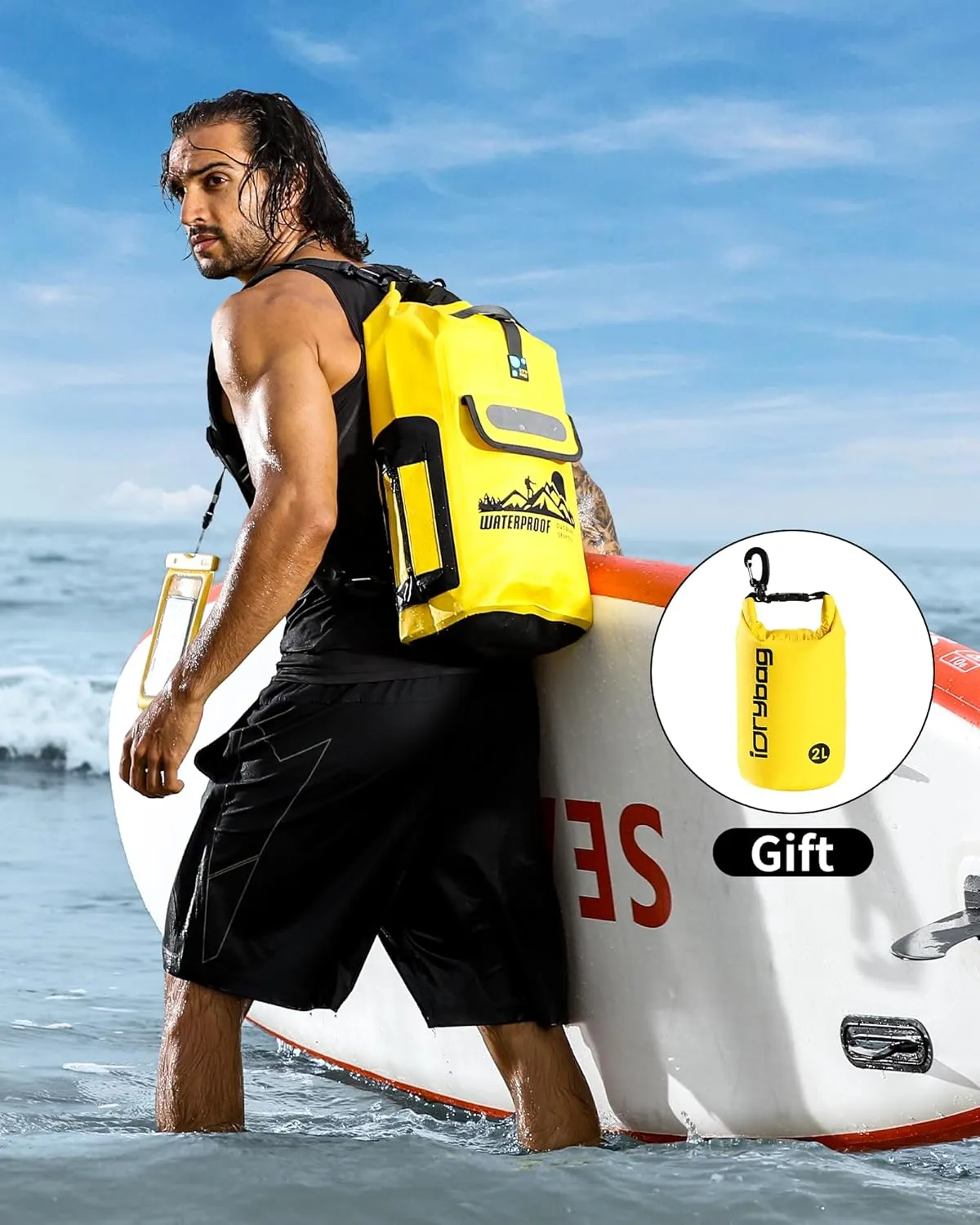 IDRYBAG Dry Bag Backpack Waterproof Floating 20L/30L/40L, Dry Bags Waterproof Backpack for Men, Dry Sack Waterproof Bag