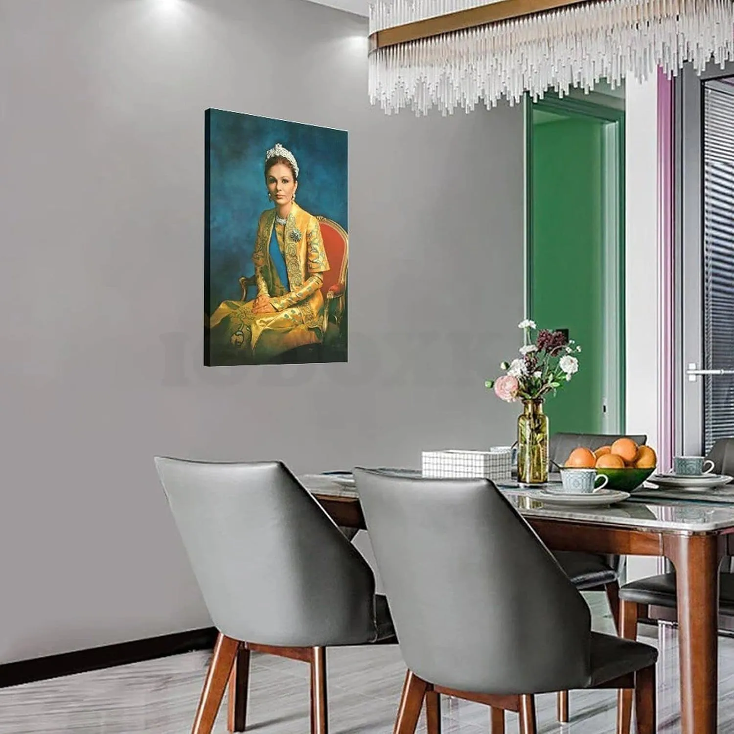 IGDOXKP Queen Farah Pahlavi Portrait Art Poster (1) Canvas Painting Posters And Prints Wall Art Pictures for Living Room Bedroom Decor 12x18inch(30x45cm) Frame-style