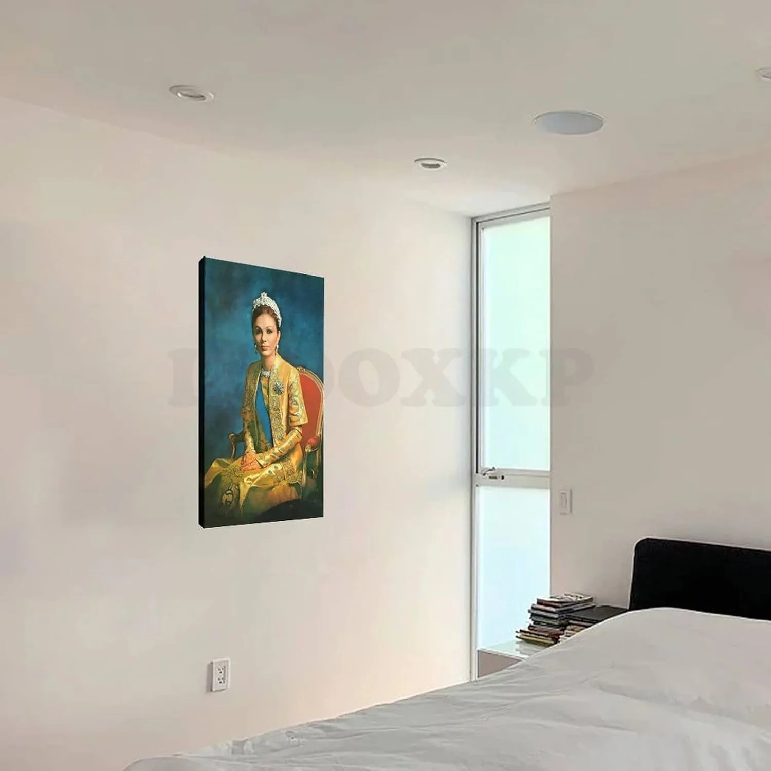 IGDOXKP Queen Farah Pahlavi Portrait Art Poster (1) Canvas Painting Posters And Prints Wall Art Pictures for Living Room Bedroom Decor 12x18inch(30x45cm) Frame-style