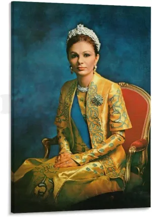 IGDOXKP Queen Farah Pahlavi Portrait Art Poster (1) Canvas Painting Posters And Prints Wall Art Pictures for Living Room Bedroom Decor 12x18inch(30x45cm) Frame-style