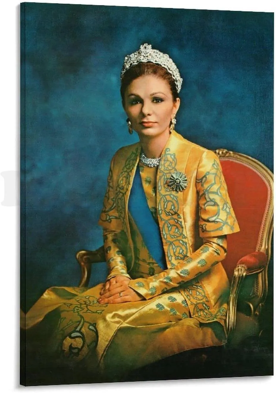 IGDOXKP Queen Farah Pahlavi Portrait Art Poster (1) Canvas Painting Posters And Prints Wall Art Pictures for Living Room Bedroom Decor 12x18inch(30x45cm) Frame-style