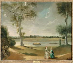 iIIHARTII Print Poster Canvas Wall Art Classic Print Art the Misses Garrick by Johan Zoffany Painting Artwork for Home Decor 60x90cm