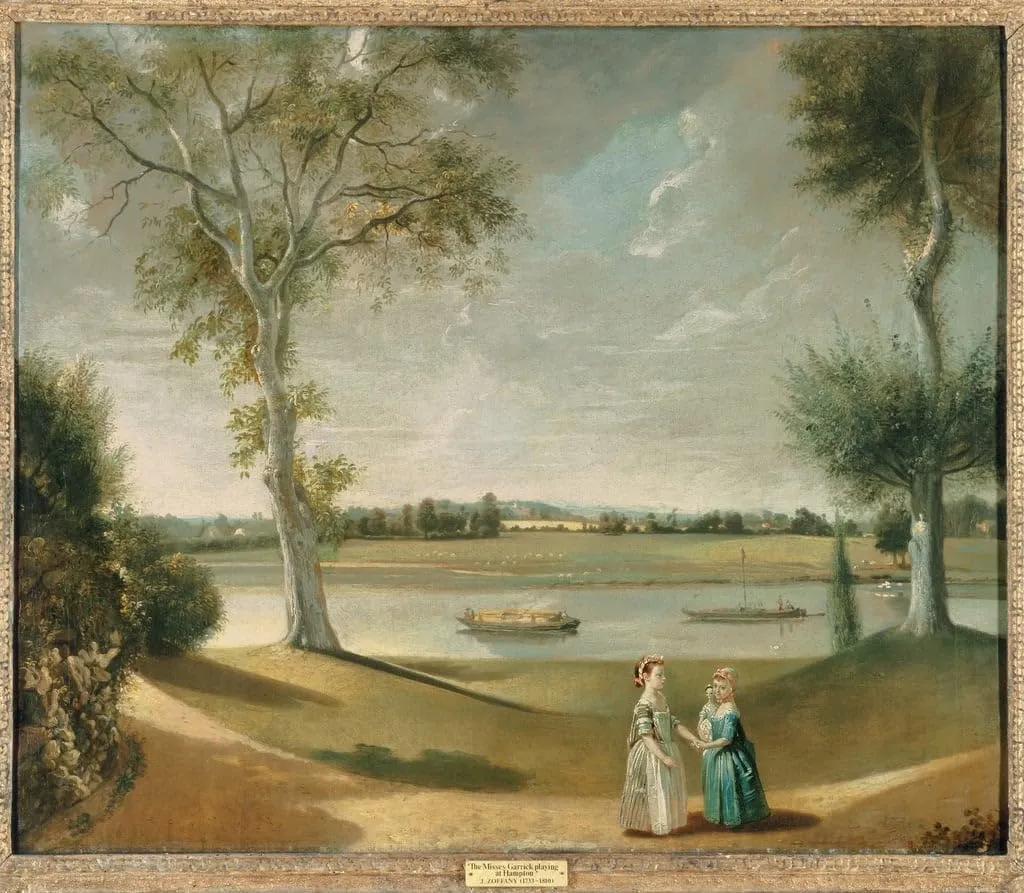 iIIHARTII Print Poster Canvas Wall Art Classic Print Art the Misses Garrick by Johan Zoffany Painting Artwork for Home Decor 60x90cm