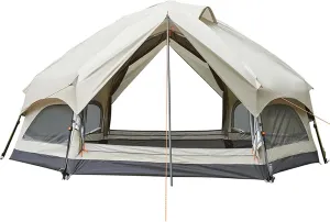 Indian Tent, Easy Setup Waterproof 3-4 Person Camping Tent, 4 Season Double Layers Waterproof Pyramid Tent for Family Camping, Hiking,Picnic