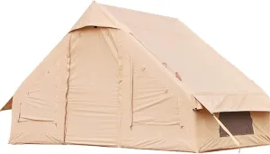 Inflatable Tent for Camping 4-6 Person, Large Space, 4 Season, Water Resistant, Cotton Canvas, TPU Poles, Easy Setup, Ideal for Camping, Hiking, Travel, Family Camping