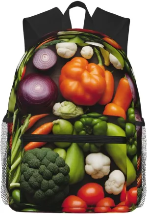 Introduction of various vegetables College Backpack For Women Men,Lightweight Travel Bag Backpack With Pockets