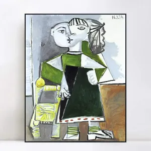 INVIN ART Framed Canvas Giclee Print Art 1954 Paloma debout by Pablo Picasso Wall Art Living Room Home Office Decorations(Black Slim Frame,24"x32")