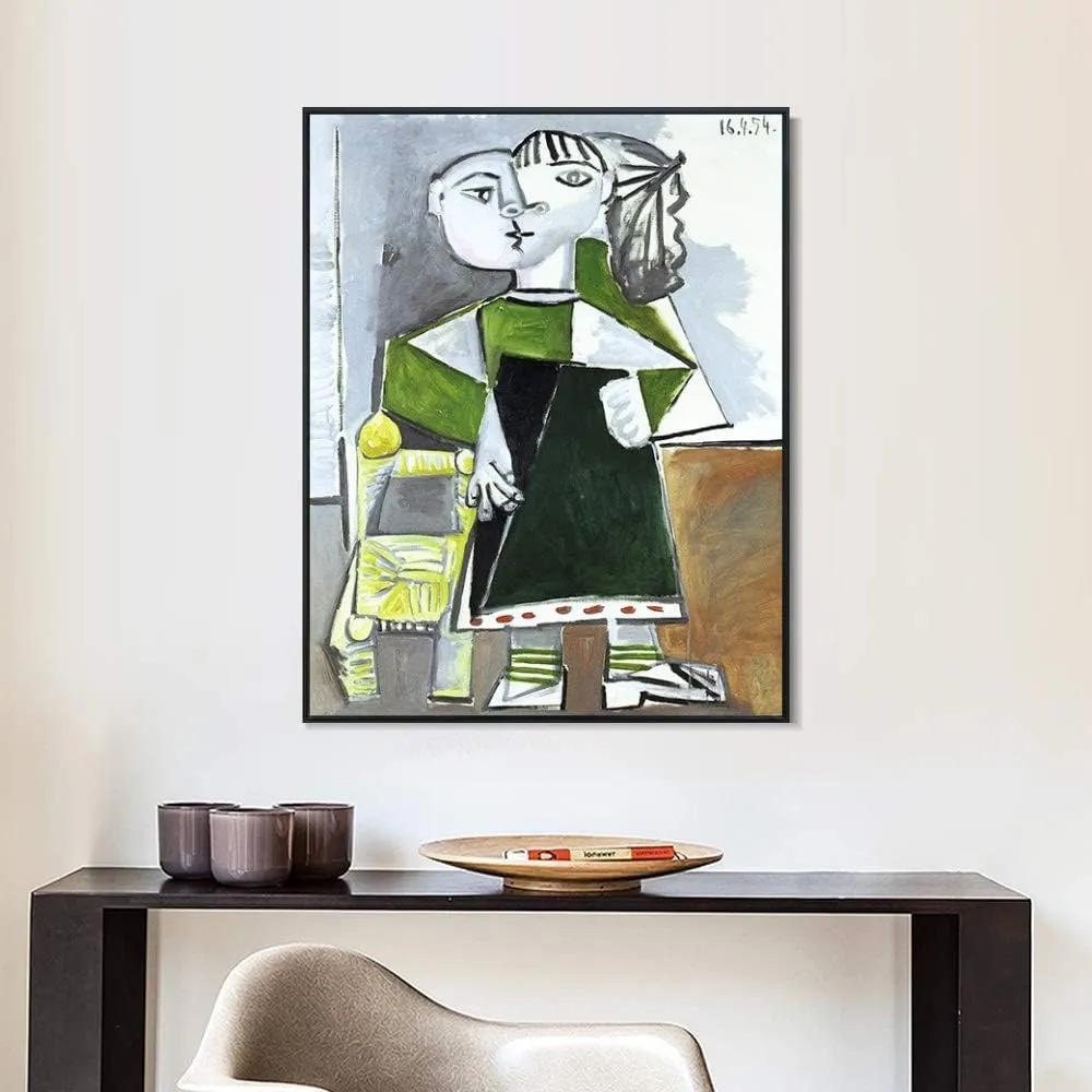 INVIN ART Framed Canvas Giclee Print Art 1954 Paloma debout by Pablo Picasso Wall Art Living Room Home Office Decorations(Black Slim Frame,24"x32")
