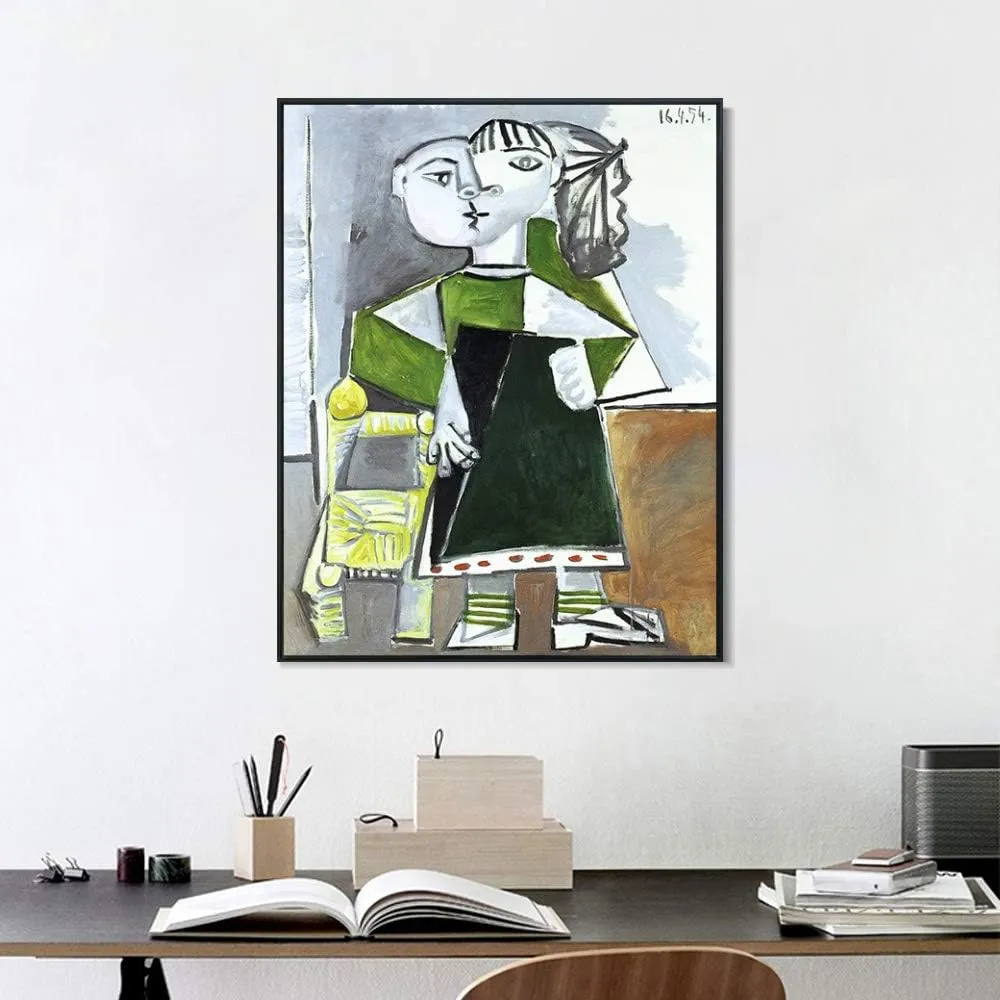 INVIN ART Framed Canvas Giclee Print Art 1954 Paloma debout by Pablo Picasso Wall Art Living Room Home Office Decorations(Black Slim Frame,24"x32")
