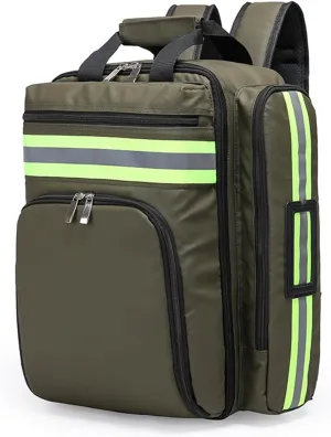 IOCCIOBB Empty First Aid Bag Emergency Responder Trauma Bag First Aid Kit Bag Large Medical Backpack (Bag Only)(Green)