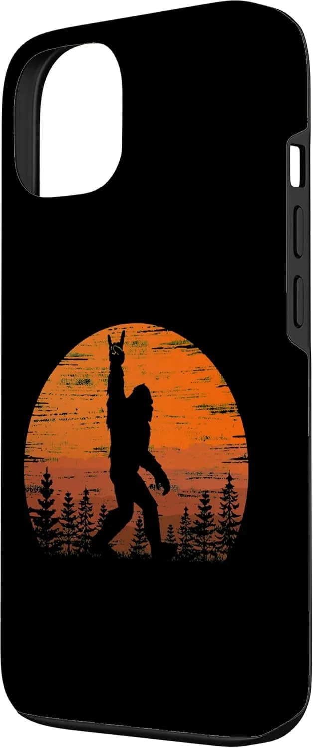iPhone 13 Sunset Retro Bigfoot Rock Roll Forest Sasquatch Go Camping Case