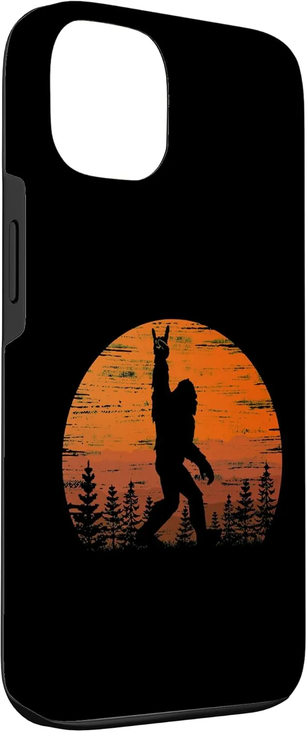 iPhone 13 Sunset Retro Bigfoot Rock Roll Forest Sasquatch Go Camping Case