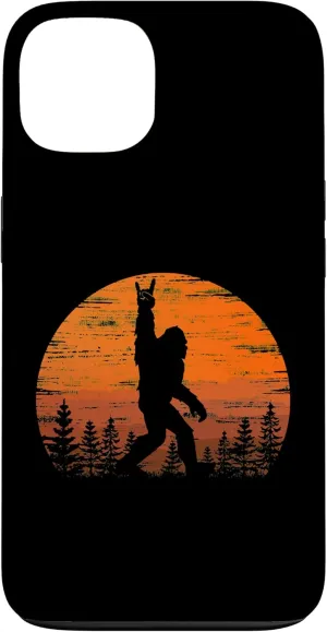 iPhone 13 Sunset Retro Bigfoot Rock Roll Forest Sasquatch Go Camping Case