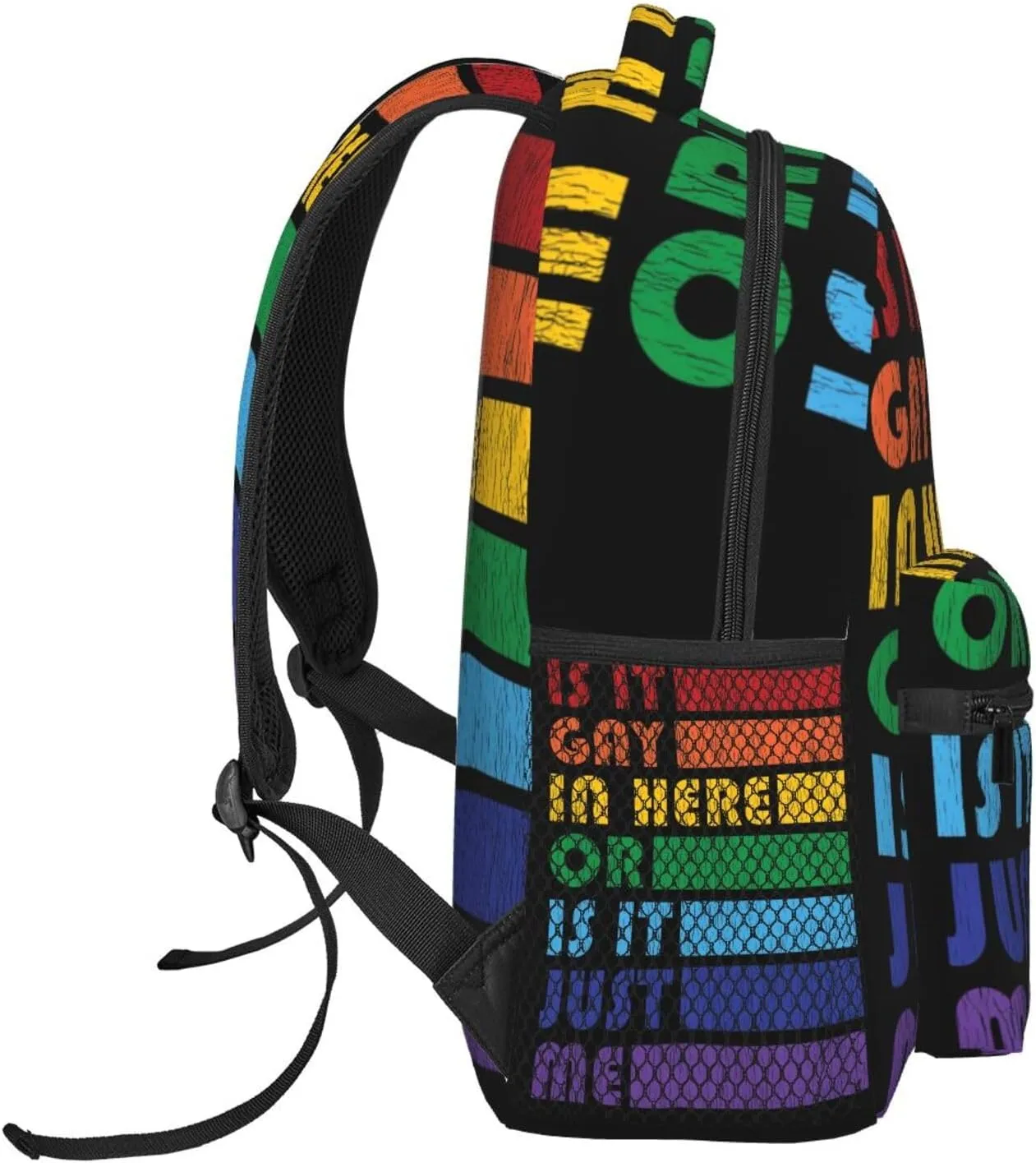 Is It Gay In Here Gender LGBT Pride Rainbow Backpack Lightweight Laptop Backpack Casual Daypack Travel Double Shoulder Bag For Women Men