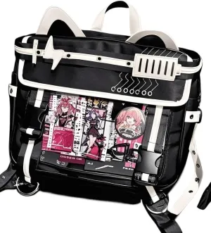 Ita Bag Electronic Cat Cotton Doll Large Capacity Shoulders (black and white)