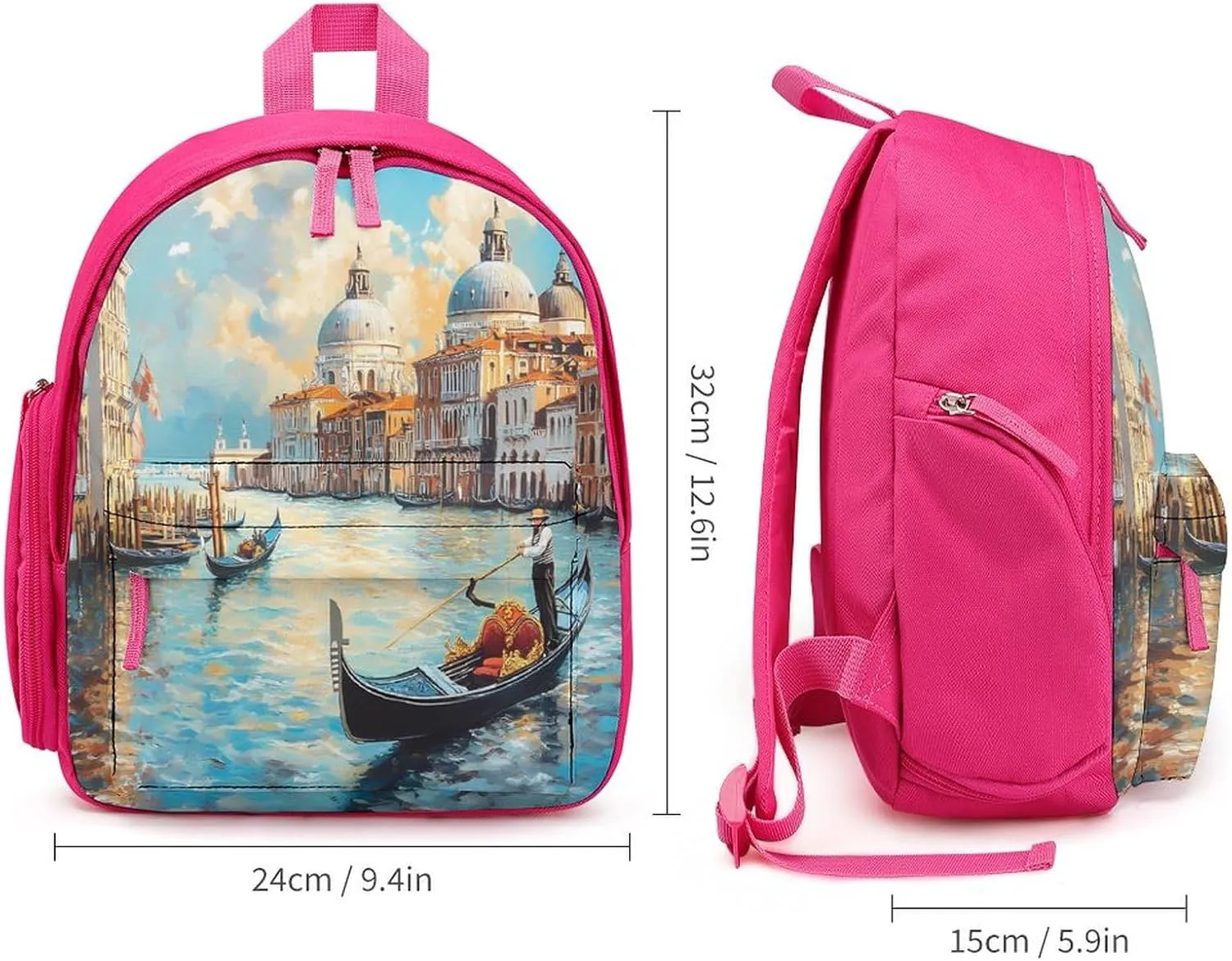 Italian Architecture Venice Travel Backpack Water Resistant Luggage Daypack Business Weekender Bag for Men Women