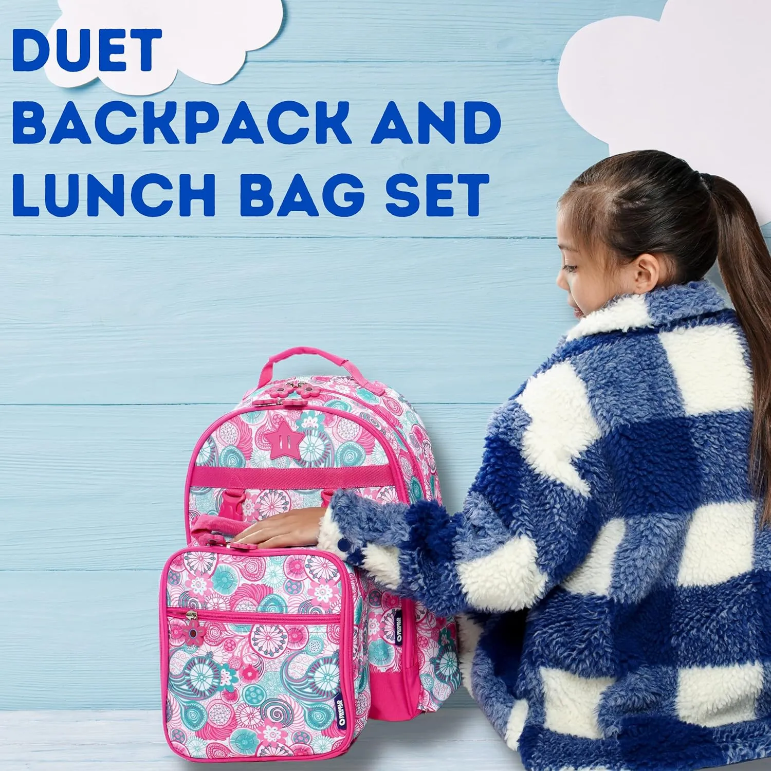 J World New York Unisex Kid's Backpack with Lunch Bag Set, Stars, One Size