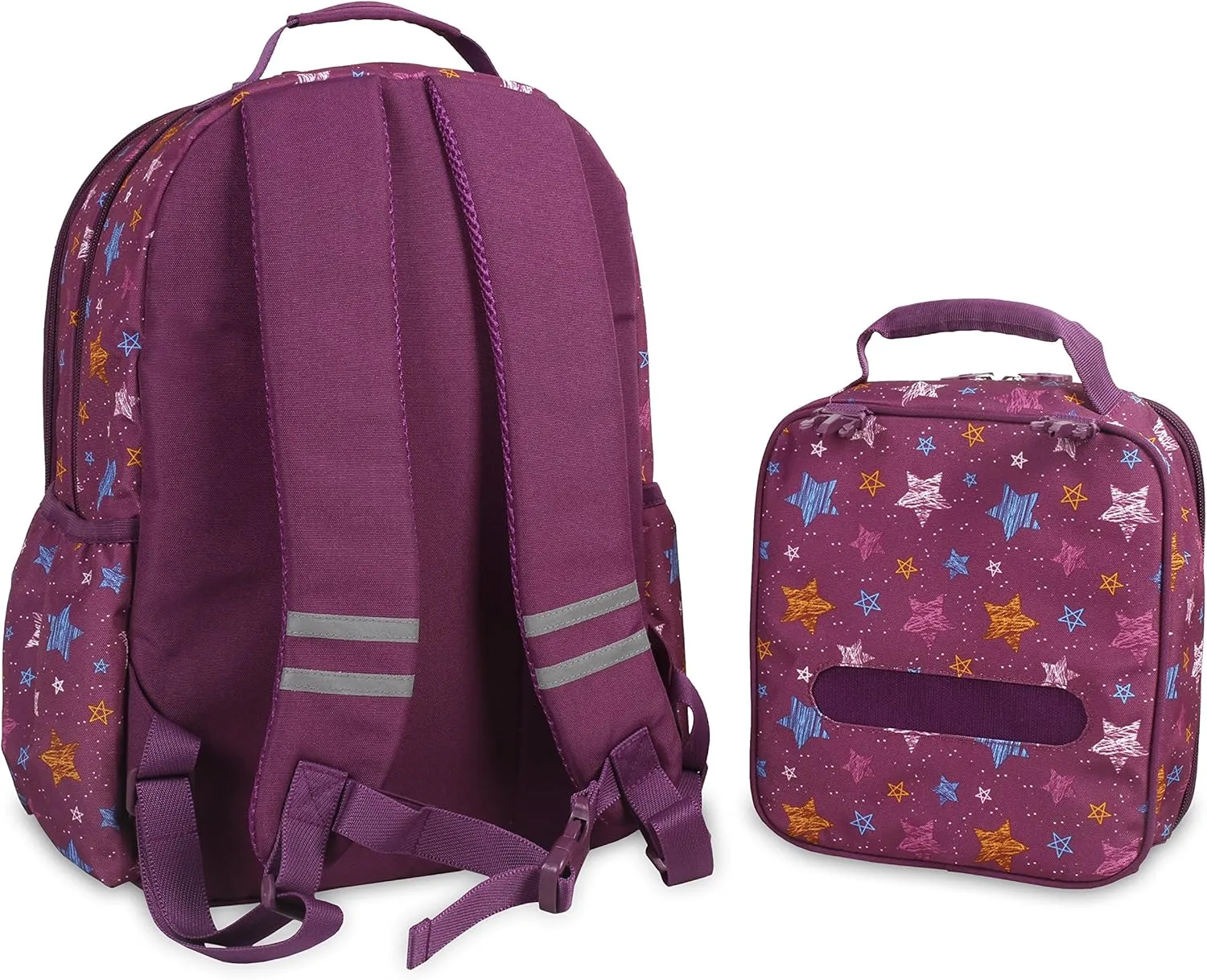 J World New York Unisex Kid's Backpack with Lunch Bag Set, Stars, One Size