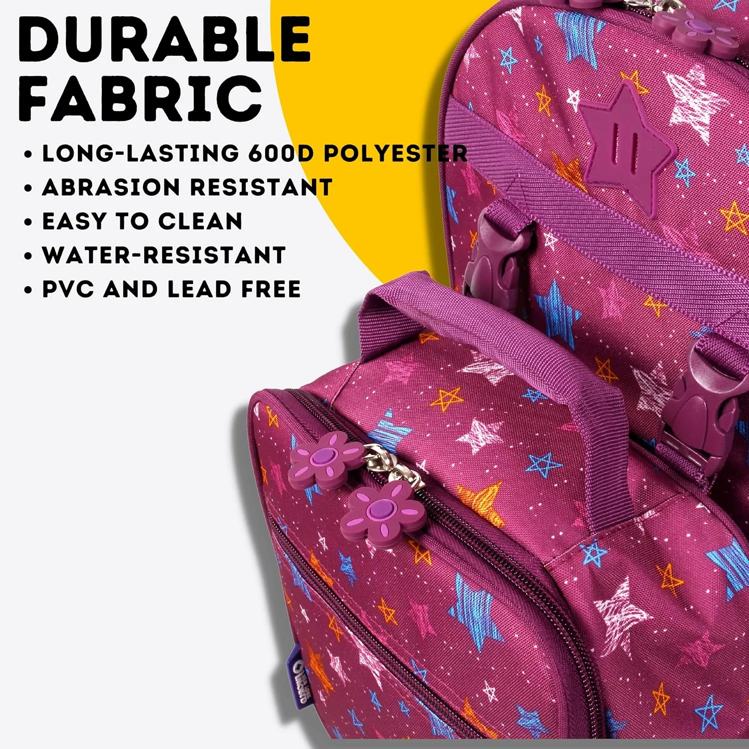 J World New York Unisex Kid's Backpack with Lunch Bag Set, Stars, One Size