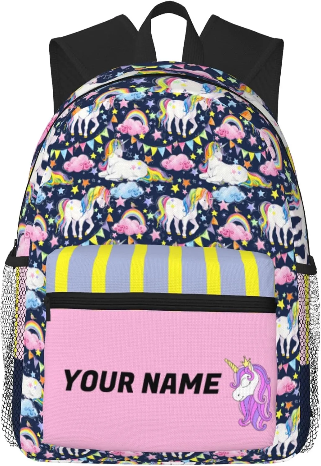 J&SBGFT Custom Backpack for Boys & Girls, Personalized Toddler Backpack with Name, Unicorn Print Kid School Bookbag 15in
