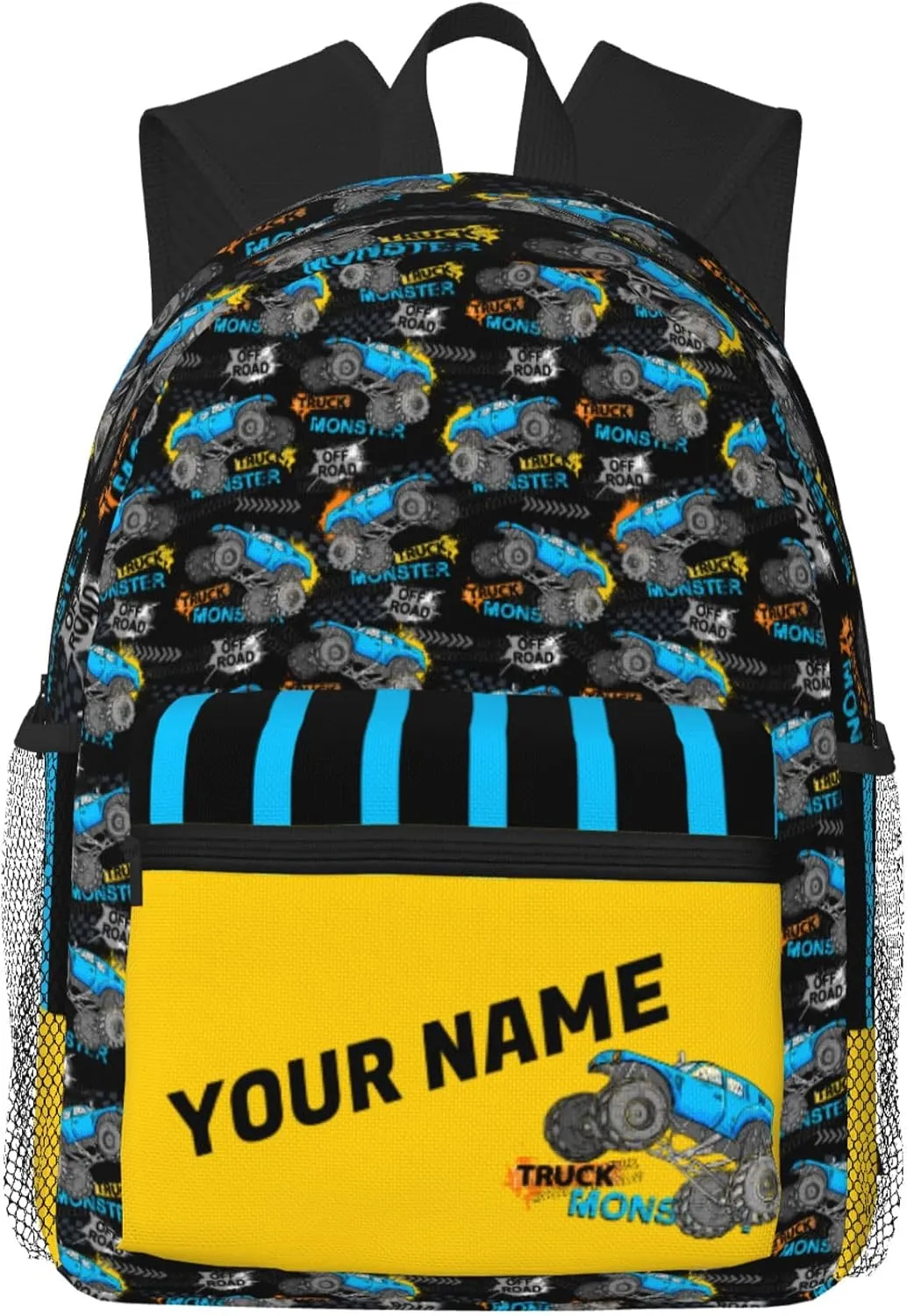J&SBGFT Custom Backpack for Boys Girls,Personalized Toddler Backpack with Name,Customization Truck Print Kid School Backpack Cute Bookbag 15in