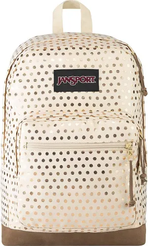 JanSport Right Pack Expressions Backpack - Gold Polka Dot