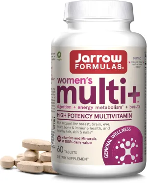 Jarrow Formulas Women's Multi  Lustriva Hair Growth for Women, Vitamin A, D, Zinc & Lutein, 60 Tablets, 30 Day Supply