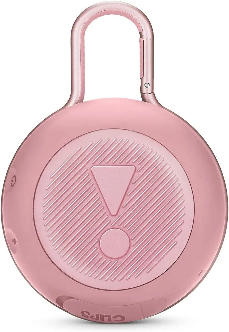 JBL Clip 3, Dusty Pink - Waterproof, Durable & Portable Bluetooth Speaker - Up to 10 Hours of Play - Includes Noise-Cancelling Speakerphone & Wireless Streaming